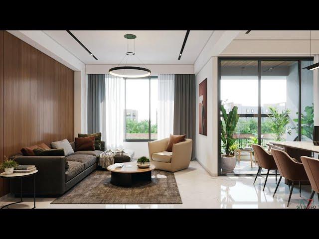 3D Architectural walkthrough for 3BHK interior Flat