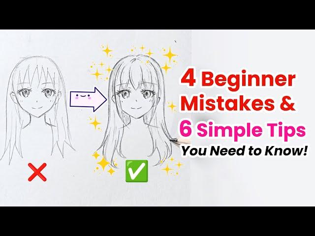 How to Draw Anime Hair Tutorial | 4 Beginner Mistakes and 6 Simple Tips you need to know!