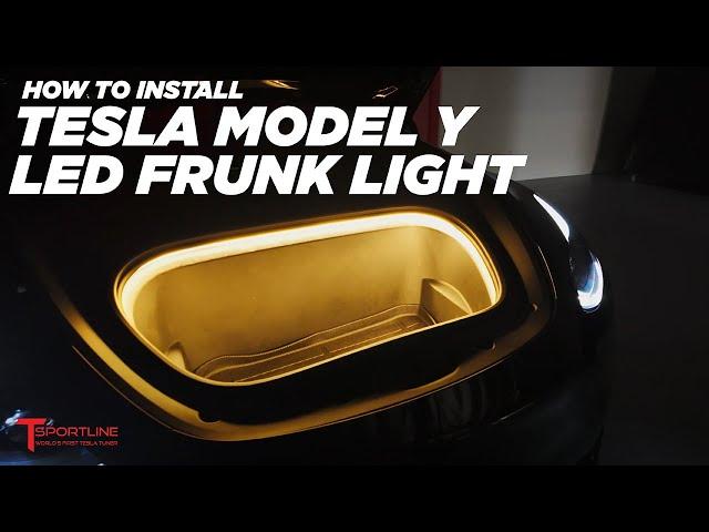 Light up the FRUNK!  T Sportline Plug & Play DIY - How to Install Tesla Model 3 / Y LED Frunk Light