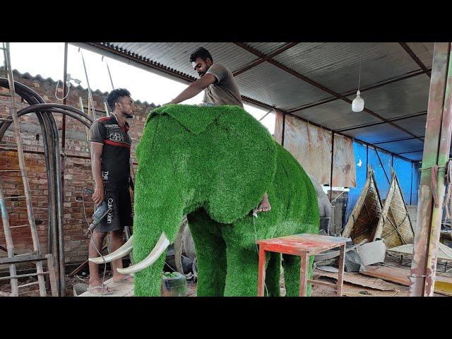 Artificial Grass Elephant  Sculpture Ready For Deliver ( N D Enterprise - 8013818122 )