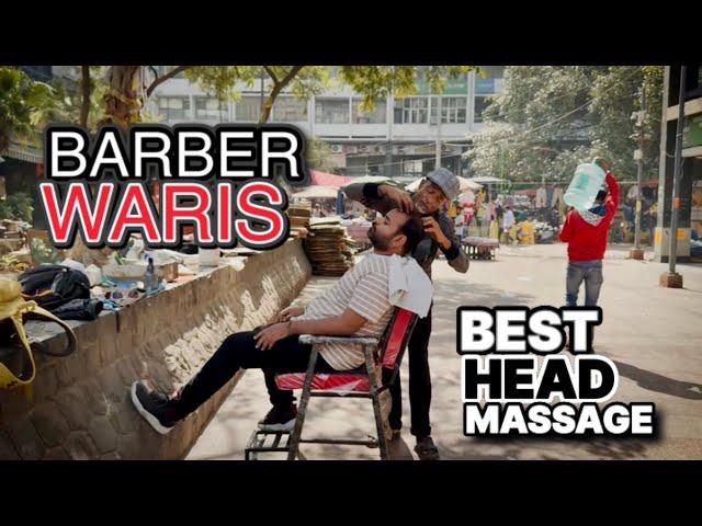 AMSR  Indian Street Head Massage With Neck Crack  By Barber Waris #indianbarber #sensoryoverload