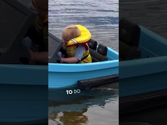 Little boy takes the boat out by himself  @LiamsLifeYouTube