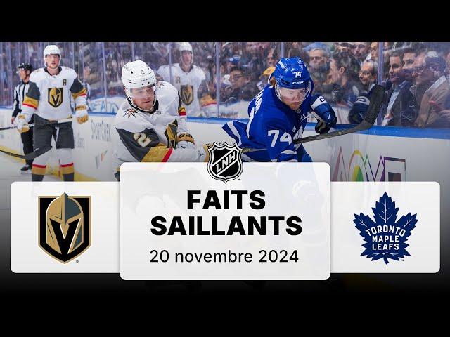 Golden Knights vs Maple Leafs 20/11/24 | Faits saillants