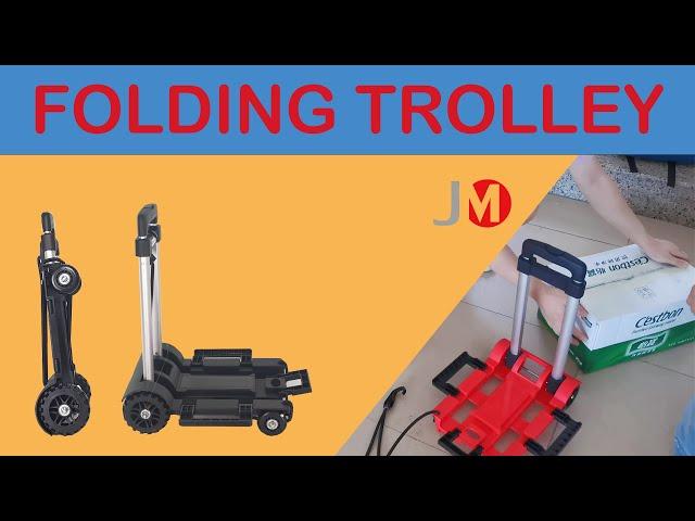 Folding Trolley Luggage Cart with 2 Wheels Lightweight Collapsible and Portable Dolly for Travel