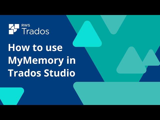 How to use MyMemory in Trados Studio