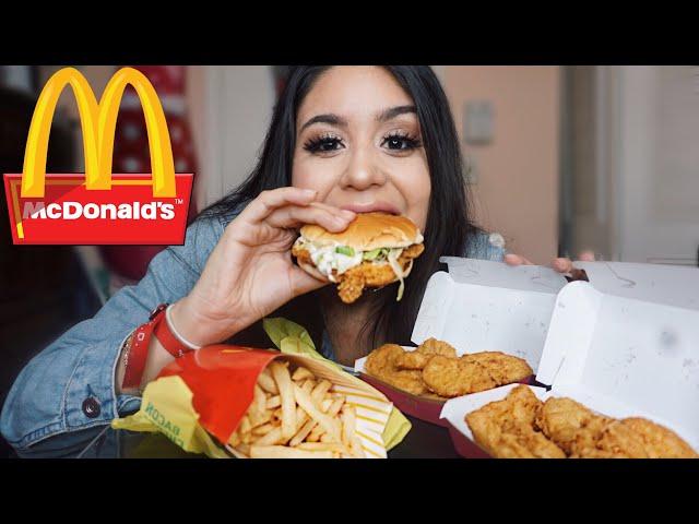 MCDONALD'S 20 PC CHICKEN NUGGETS+McCHICKEN+LARGE FRIES MUKBANG! SRIRACHA MAC SAUCE / EATING SHOW