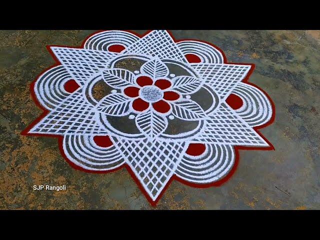 Vaigasi madham Rangoli / beautiful flowers kolam / easy muggulu