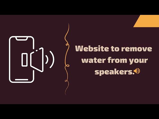 This Website helps to eject water from your speakers | Tricky4you