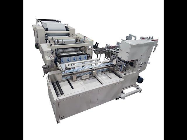 Automatic labeling maxi roll paper gluing lamination machine production line