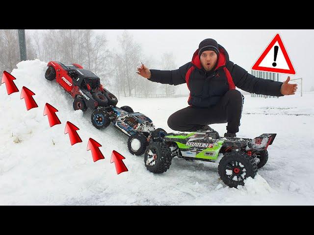 Wir BAUEN eine RIESEN RAMPE aus SCHNEE und BASHEN mit RC AUTOS DRÜBER! - Kann das GUT GEHEN?