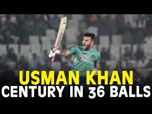Fastest Century  in HBL PSL History By Usman Khan vs Quetta Gladiators | HBL PSL 2023 | MI2A