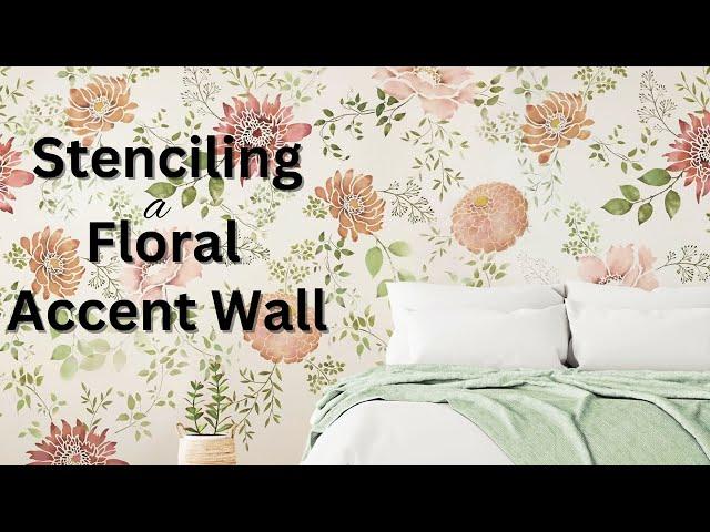 Stenciling A DIY Floral Accent Wall With Cutting Edge Stencils Flower Stencil Patterns!