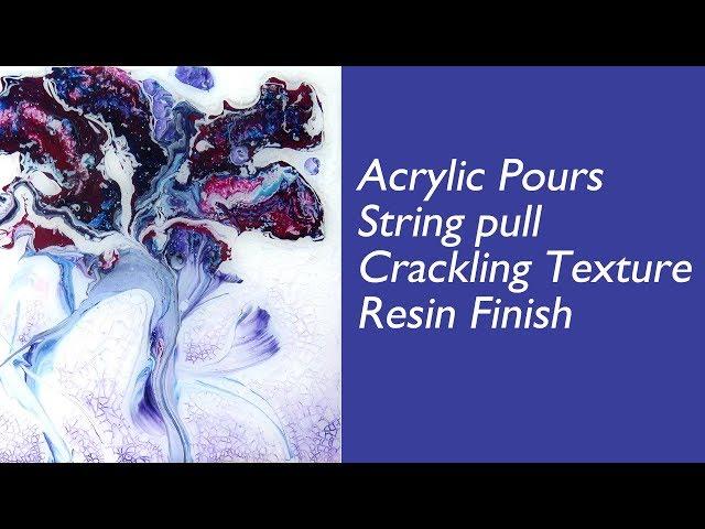 4 Easy Flower Tiles:  Acrylic pours, string pull, swiping, cracking medium & a perfect resin finish