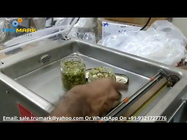 VACUUM PACKING USING GLASS JAR -TABLE TOP VACUUM SEALING MACHINE -CHUTNEY JAR VACUUM SEALING MACHINE