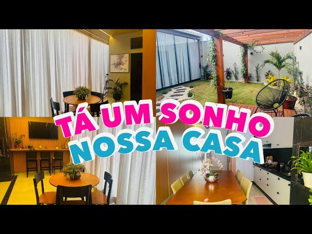 NOSSA CASA FICOU LINDA + MOSTREI O PAINEL RIPADO NOVO COM LED + JARDIM DOS SONHOS 