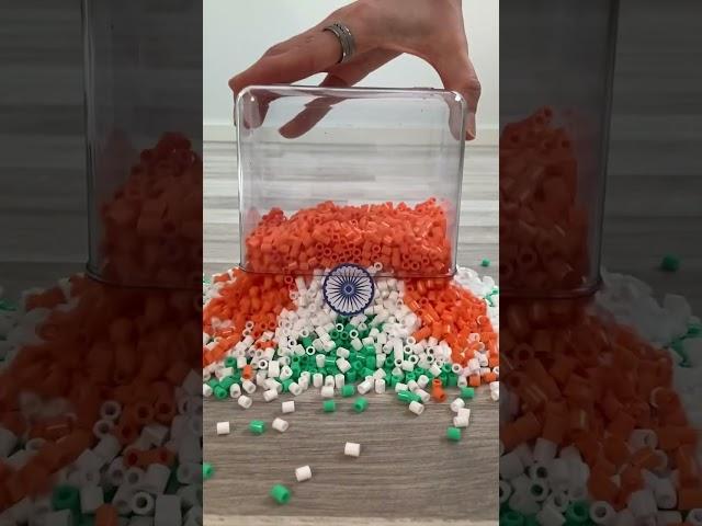 I Made the Flag of India With Beads! #shorts #reverse