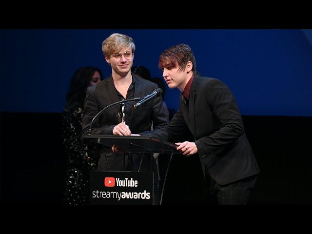 Sam and Colby wins Action or Sci-Fi | Streamys Premiere Awards 2019