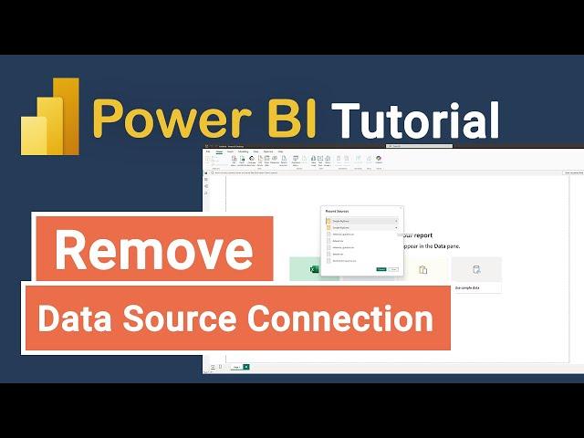 Power BI Tutorial | Remove Data Source Connection