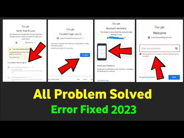 All Error Fixed 2023 | Gmail I'd login problem fix | how to recover Gmail id | could not sign you in