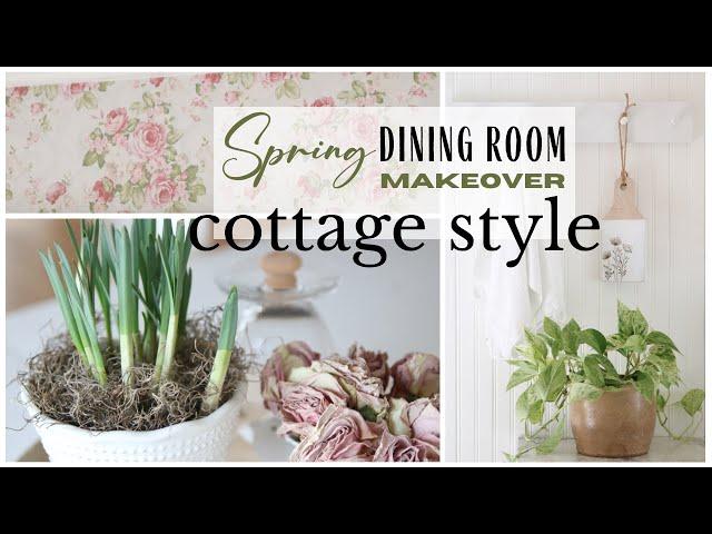 Spring Dining Room Makeover ~ Cottage Style Dining Room ~ Dining Room Refresh ~ Cottage Core Decor