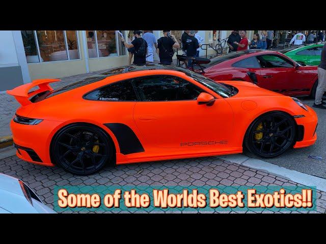 INSANE SUPERCARS FERRARI, LAMBORGHINI, & MORE! | EXOTICS ON LAS OLAS CAR SHOW FT LAUDERDALE 