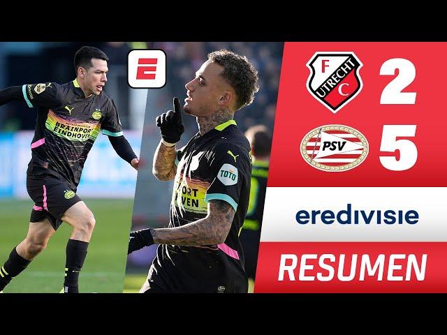 CHUCKY LOZANO asistió en la GOLEADA del PSV 5-2 vs Utrecht que sigue LÍDER | RESUMEN | Eredivisie