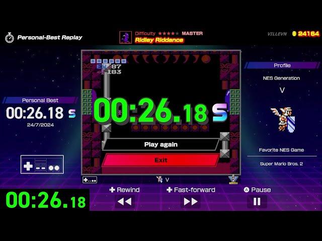 Ridley Riddance (26.18) - S Rank - Nintendo World Championships NES Edition