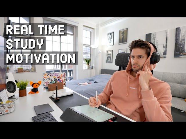 REAL TIME study with me (no music): 4 HOUR Productive Pomodoro Session | KharmaMedic