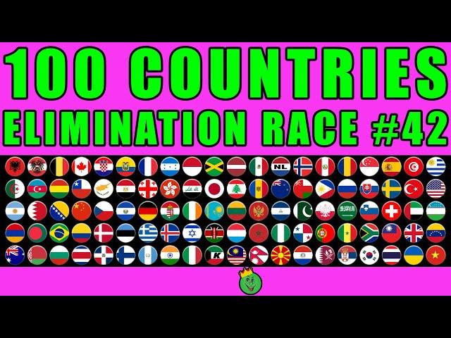 100 Countries Elimination Marble Race in Algodoo #42 \ Marble Race King