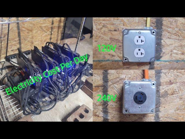 Electricity Cost For A Bitcoin Mining Rig| 120V vs. 240V | Electricity Usage | GPU Mining Cost