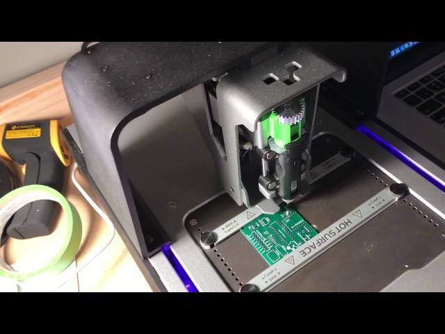 Voltera V-One and Neoden TM220A workflow for automating solder paste dispensing and pick and place.