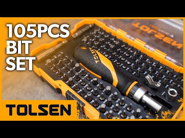 TOLSEN 105Pcs Bit Set wiht 1Pc Ratchet Screwdriver