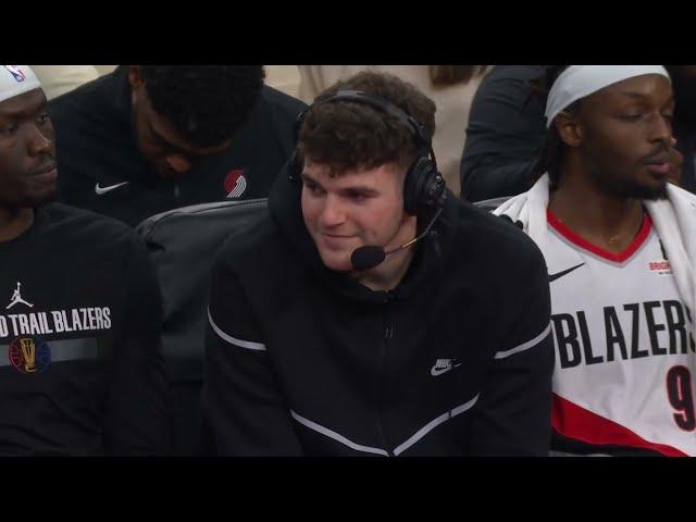 Donovan Clingan In-Game Interview | Portland Trail Blazers at LA Clippers