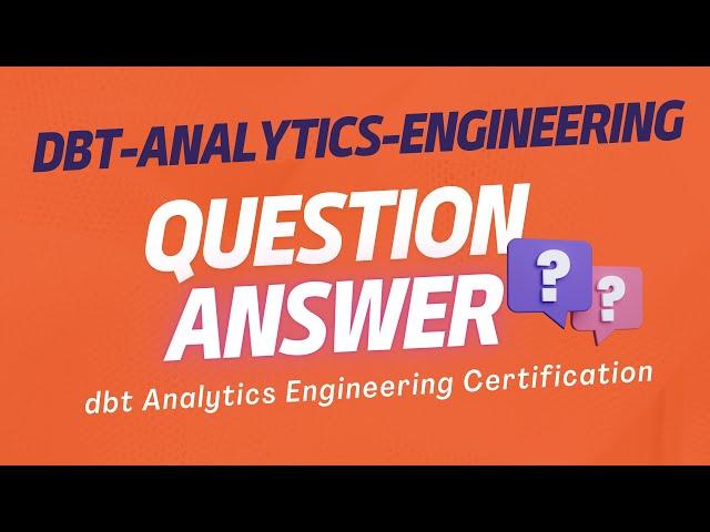 Free dbt-Analytics-Engineering practice Test | dbt Analytics Engineering Certification