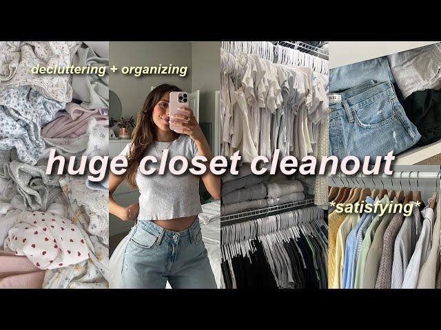 CLOSET CLEANOUT for summer 2024!  (decluttering & organizing for my mental health) *satisfying*