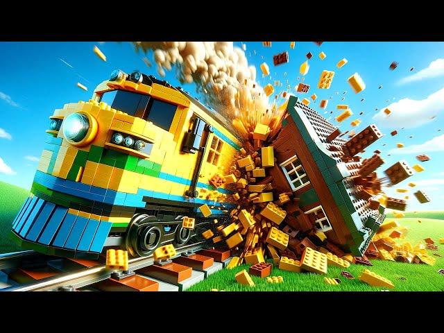 I RUINED OB's House with a LEGO TRAIN in Brick Rigs Multiplayer!