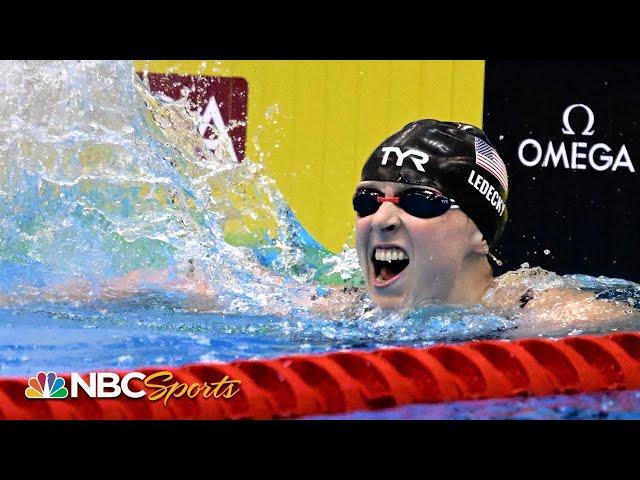 Katie Ledecky ties Michael Phelps with yet another dominant 1500m World Title | NBC Sports