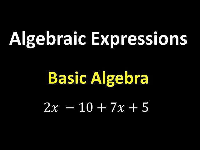 Algebraic Expressions – Algebra Basics