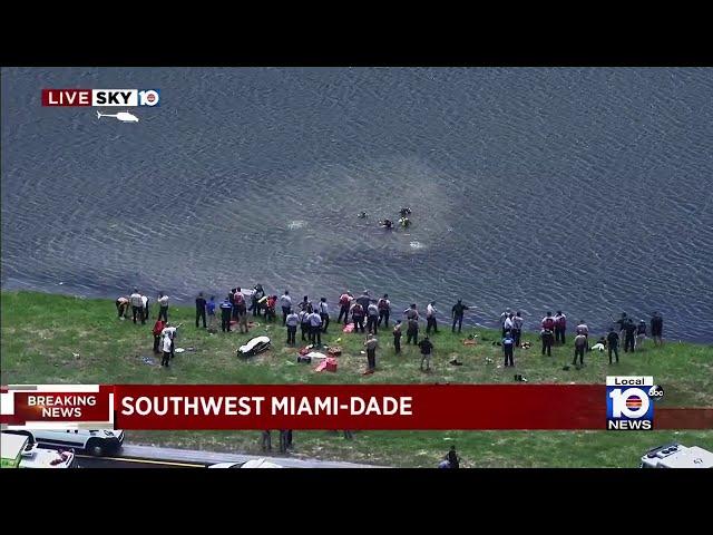 Car crashes into canal in west Miami-Dade