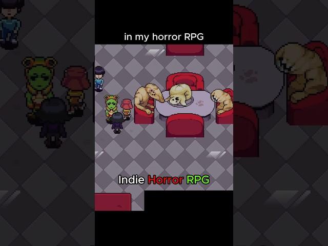 Adding hallucinations in sanity system horror RPG #jrpg #horrorgame #pixelart #backrooms #indiegame