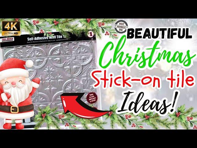 GORGEOUS DOLLAR TREE CHRISTMAS CRAFTS USING DOLLAR TREE STICK ON TILES