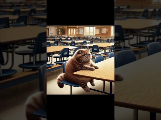 1st day of school of catto #cat #Funny #Cute