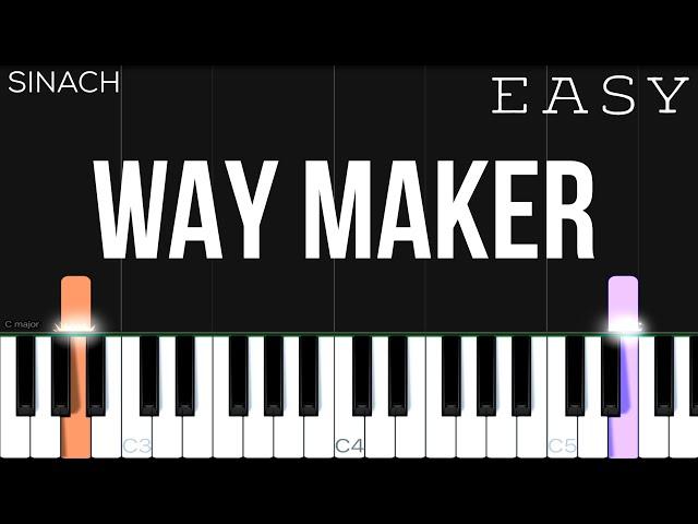 Sinach - Way Maker | EASY Piano Tutorial