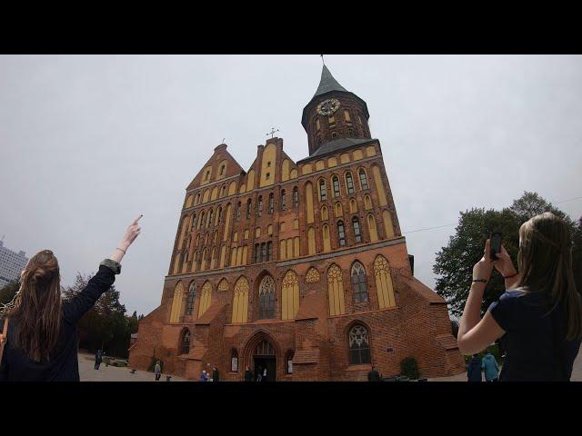 Walking in the center of Kaliningrad, Russia 4K 60fps.