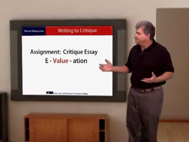 How to Write a Critique Essay (An Evaluation Essay_