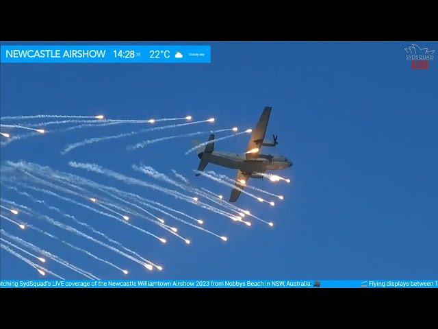  LIVE - Newcastle Williamtown Airshow 2023 - ️ RAAF Flying Display 2️ @ Nobbys Beach w/SydSquad 