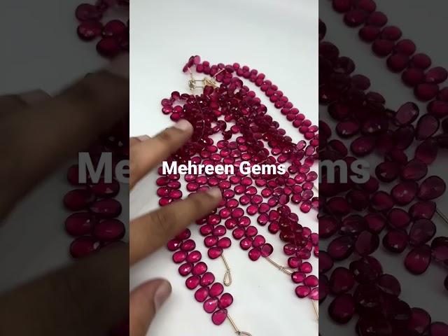 7x10mm rubellite pear briolettes