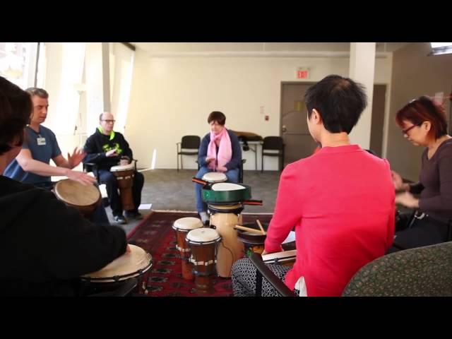 Drumming at Wellspring Cancer Support Network