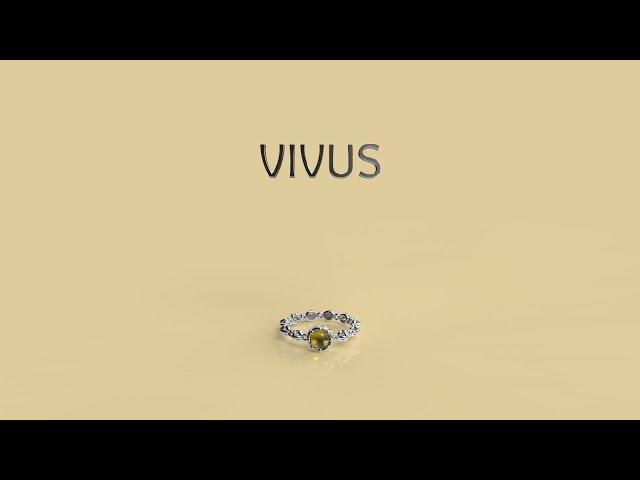 비부스 동글 원석 화이트골드 실버 반지 시트  _ VIVUS round gemstone white gold silver ring  citrine