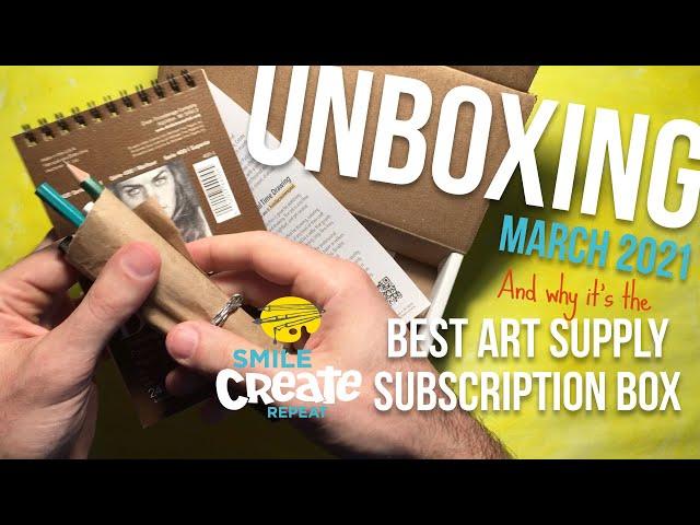 UNBOXING SKETCH BOX Theme MONTHLY ART SUPPLY SUBSCRIPTION BOX - Mar 2021 | Smile Create Repeat